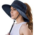 thumbnail image 1 of Beach Sun Hats for Women UV Protection High Ponytail Hole UPF 50+ Fishing Safari Garden Hiking Hat Packable, 1 of 5