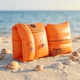 thumbnail image 5 of 2 Pack Inflatable Arm Floaties, Double Air Chambers Swimming Arm Bands Roll Up Water Sleeves, Safe Swimming Training Accessories for Pool Beach Water Activities (Orange), 5 of 6