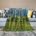 thumbnail image 2 of Shiartex  Germany Soft Flannel  Throw Blanket, Bavarian Alps Village of Berchtesgaden and Watzmann Germany, Cozy for Indoor and Outdoor Use, , Blue Green, 2 of 6