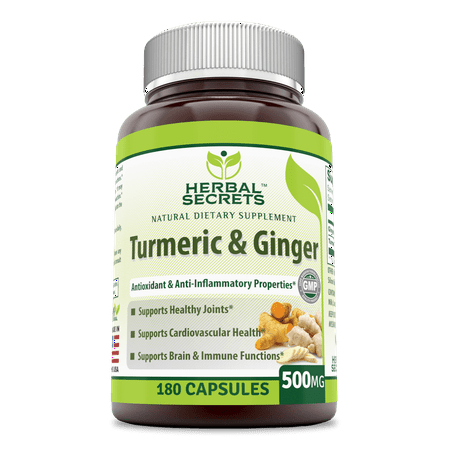 Herbal Secrets Turmeric & Ginger 500 Mg 180 (Best Source Of Turmeric)