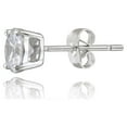 thumbnail image 3 of Silver Tone CZ Round Stud Earrings, 6mm, 3 of 3