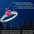 thumbnail image 2 of Gem Stone King 10K White Gold Pure Pink Mystic Topaz and Lab Grown Diamond Engagement Ring for Women | 1.20 Cttw | Pear Shape 8X5MM | Gemstone November Birthstone | Size 5, 2 of 6