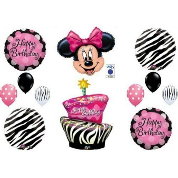 MINNIE MOUSE AND ZEBRA CAKE BIRTHDAY PARTY Balloons Decorations Supplies by Anagram