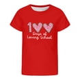 thumbnail image 2 of MuXiKeJi Clothes 100 Days Of School T Shirt Girls Letter Print Crewneck Short Sleeve T Shirt Loose Soft Back To School Shirt First Day Of School Shirt Toddler, 2 of 4