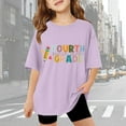 thumbnail image 2 of MUXiin First Day of Forth Grade Shirt Kids Back to School Boys Girls Shirts Funny Letter Vibes Graphic Tee Short Sleeve Tops,130Purple, 2 of 5