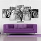 thumbnail image 4 of Monstrate 5 paneles de pintura de árbol marchito sobre fondo gris de poliéster, arte de pared, decoración del hogar para sala de estar y Artesanía, 4 of 6