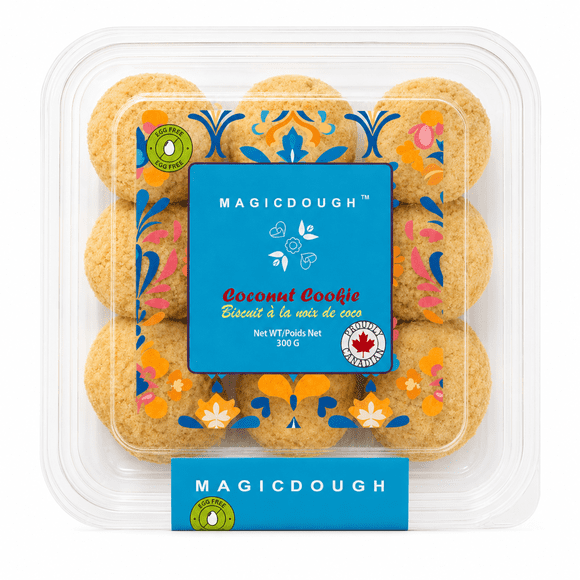 Magic Dough Eggless Crispy Coconut Cookies – Egg Free Crunchy Snack, 300g
