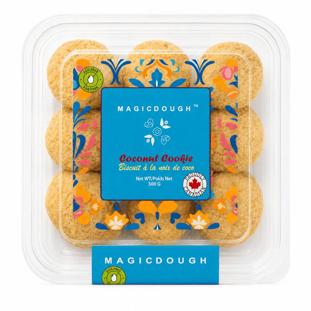 Magic Dough Eggless Crispy Coconut Cookies – Egg Free Crunchy Snack, 300g