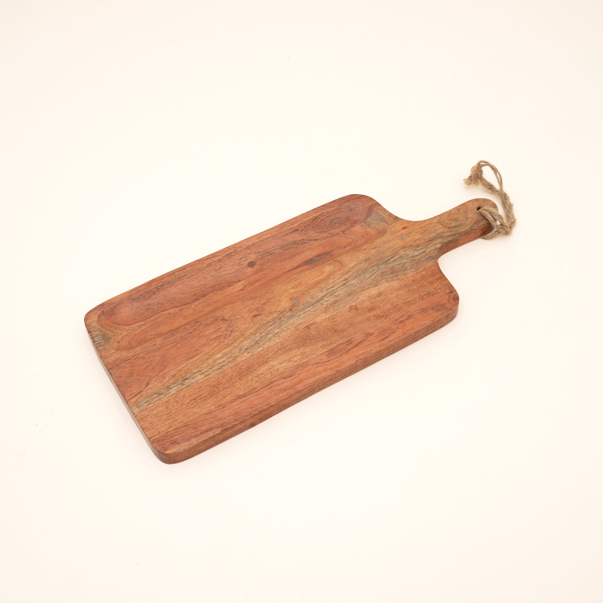 Acacia Wood Cutting Board with Handle, Handcrafted Wooden Chopping Board, Natural Finish Serving Board for Bread, Cheese, Charcuterie & Food Prep, Rectangular Paddle Board, 8 x 0.75 x 18 Inches