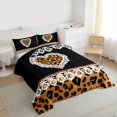 thumbnail image 3 of jejeloiu Brown Animals Print Bedding Comforter Set,Chic Leopard Print Twin Comforter Sets,Cheetah Pattern Heart Bedding Set For Men Women,Breathable Home Decor Reversible,2pcs, 3 of 8