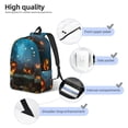 thumbnail image 3 of Vsdgher Spooky Halloween Print Canvas Backpack Travel Rucksack Unisex Knapsack 15.7/17.7Inch Laptop Backpack for Work,College-Medium, 3 of 5