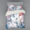 thumbnail image 2 of Abstract Duvet Cover Set, Digital Code Numbers Computer Database Science Information Technology Themed Art, Bedding Set with Shams and Fitted Sheet, 3 Sizes, by Ambesonne, 2 of 3