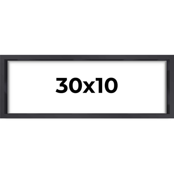 30x10 Black Shadowbox Frame - Interior Size 30x10 by 1 Inches - Made to Display Items Up To 1 Inches Deep