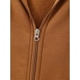 thumbnail image 3 of Women's Zip Up Long Sleeve Oversized Drawstring Hoodie Hooded Sweatshirt,Brown,L, 3 of 6
