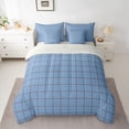 thumbnail image 3 of Homewish Chic Buffalo Bedding Comforter Set 7pcs for Adult, Square Checkered Plaid King Bedding Sets, Modern Blue Abstract Reversible Bed Sheets, Super Cozy Room Decor, 3 of 8