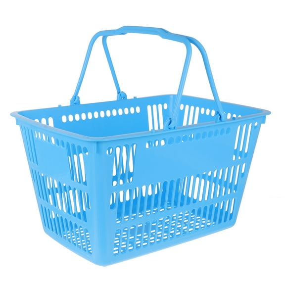 LEDMOMO Large Plastic Shopping Basket Blue 1Pack