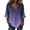 Dark Purple, variant on Womens 3/4 Sleeve Lenth Linen Tops V Neck Gradient Tunic Shirt Casual Loose Fit Button Up Blouse White XXL