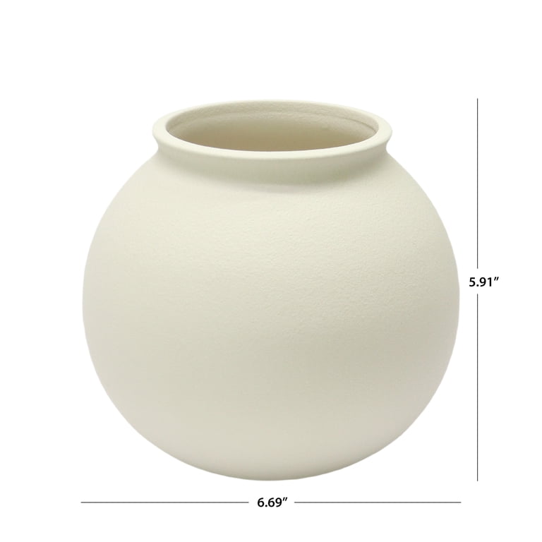 Better Homes & Gardens Matte Ceramic Round Vase, Off-White photo 5