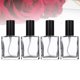 thumbnail image 2 of 4 frascos de vidrio cuadrados planos de 15 ml con atomizador, dispensadores de perfume líquido para maquillaje y cuidado de la piel (tapa negra)., 2 of 7
