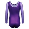 thumbnail image 3 of Girls Embroidery Gymnastics Leotard Long Sleeve Purple Ballet Dance Clothes, 3 of 5