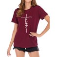 thumbnail image 4 of T-Shirt Col Rond Imprimé Croix Foi pour Femmes, 4 of 9