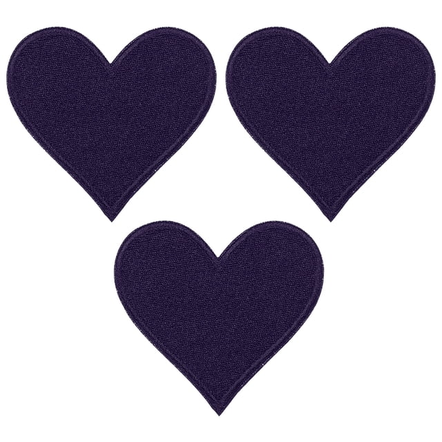 Parche de hierro en forma de corazón Uxcell para ropa, regalos de embalaje, textiles para el hogar, azul marino, 3 piezas