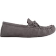 thumbnail image 4 of SNUGRUGS Rupert Mens Suede Moccasin Slippers with Cotton Inner and Suede Sole - Grey - US 8, 4 of 7