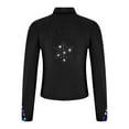 thumbnail image 4 of Venjoe Kids Girls Zipper Figure Ice Skating Top Athletic Sport Training Jacket Long Sleeve Sparkly Black 10, 4 of 6