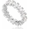 Women's CZ Sterling Silver Wedding Band, 4mm