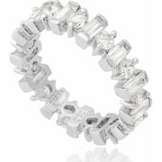 Women's CZ Sterling Silver Wedding Band, 4mm