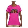 thumbnail image 2 of Colorful Rainbow Cat Animal Lover Womens Graphic T-Shirt, Fuschia, Small, 2 of 3