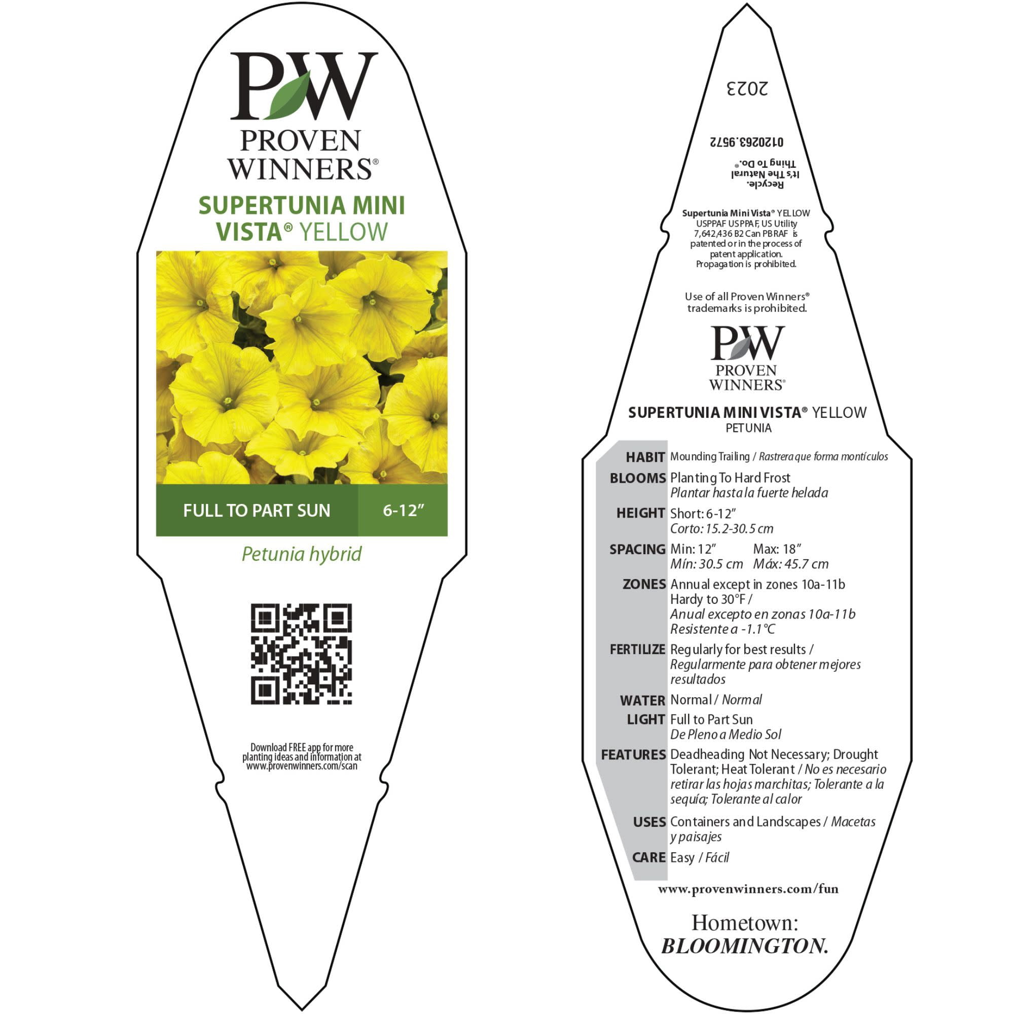 Proven Winners 4" Supertunia Mini Vista Yellow Petunia Live Plant in 4.25" Pot (4 Count)