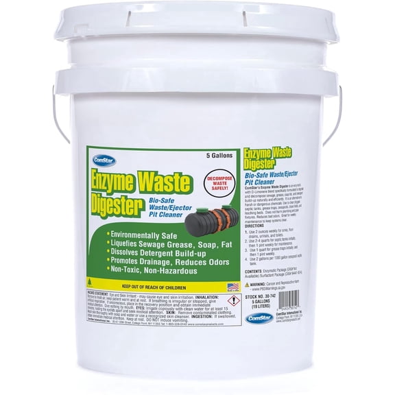 ComStar Enzyme Waste Digester, 5 Gallon, Professional Strength, Natural Enzymatic Cleaner for Food Service, Restaurants, Commercial & Industrial Facilities with Grease Traps, Septic Tanks (30-742)