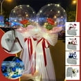 thumbnail image 2 of hengsof LED Luminous Balloon Pink Rose Bouquet Bobo Balloon for Valentine's Day Wedding Anniversary Mother's Day Birthday Party Gift, 2 of 6