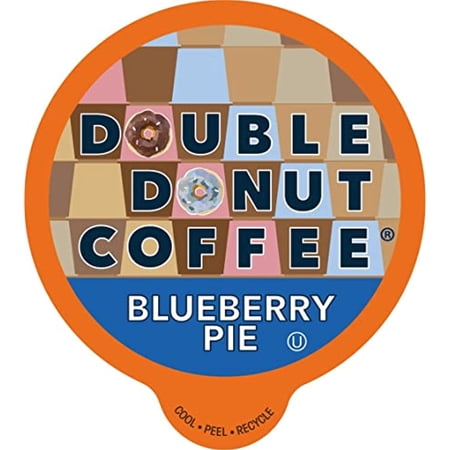 Double Donut Flavored Coffee Pods  Blueberry Coffee  Single Serve Coffee For Keurig K Cups Brewers  Medium Roast Coffee In Recyclable Pods  24 Count