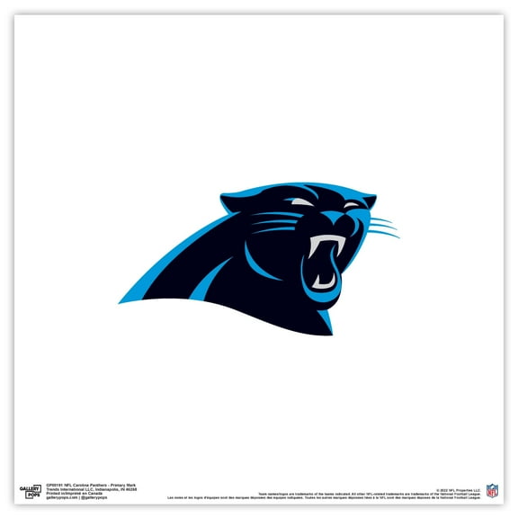 Gallery Pops NFL Carolina Panthers - Primary Mark Wall Art, Unframed Version, 12" x 12"