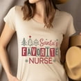 thumbnail image 4 of Santa’s Favorite Nurse T-Shirt for Women, Holiday Christmas Graphic Tee, Natural, Size XL, 4 of 6