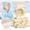 thumbnail image 3 of Happy Cherry Baby Toddler Boy Girl Winter Jacket Printed Down Puffer Coat Windproof Outwear with Ear Hood, 3 of 6