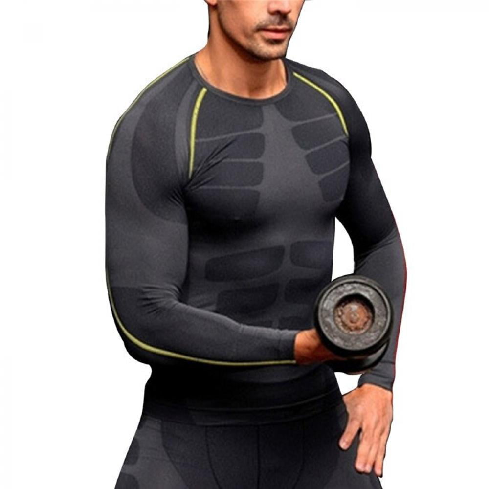 Details about  / Mens Gym Sport Compression Long Sleeve T-Shirts Base Layer Workout Fitness Tops