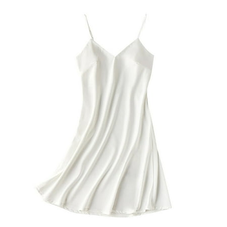 hoksml Sexy Womens Sleepwear on Clearance! Solid Chemise Satin Silk Nightgowns Spaghetti Strap Lingerie Dress for Women