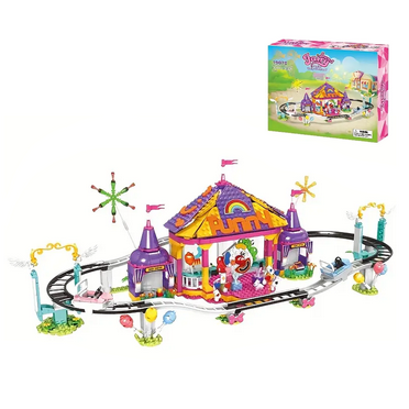 Honchoes Roller Coaster Amusement Park Building Set for Kids Compatible with Lego 812 Pcs