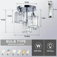 thumbnail image 6 of Table Lamp Semi Flush Mount Ceiling,3-Light Kitchen Mount,Hallway Light Fixtures Ceiling with Clear Crystal Shades for Kitchen Entryway Bedroom Bathroom Foyer,Bedroom Lamp, 6 of 9