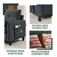 thumbnail image 4 of 79" Convertible Sectional Sofa Set, Small L Shaped 3-Seat Couch with Reversible Chaise and Accent Chair, Modern Linen Sofas Couches for Living Room, Dark Grey, 4 of 7