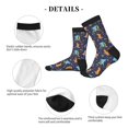 thumbnail image 4 of Xecao Cartoon Dinosaur Print Crew Socks for Men and Women, Men's Soft Moisture-wicking Sock, 4 of 7