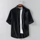 thumbnail image 2 of Camisas de Manga Corta para las Mujeres Turndown Cuello Botón Sólido Blusa, Casual Y Elegante Hombre Manga Corta Botón Abajo Camisas, 2 of 6