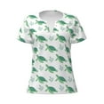 thumbnail image 2 of Uemuo Turtle Drawing Women's Deep V-Neck Low Cut Tops - Casual Loose Fit with Stainless Steel Loop, Soft, Breathable, Perfect for Office, Travel, and Daily Wear-Small, 2 of 5