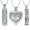 Silver-3pc, variant on 3 Pack Cremation Urn Necklace for Ashes for Women Men Stainless Steel Heart Cylinder Cube Memorial Keepsake Pendant for Holder Loved One Ash
