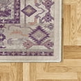 thumbnail image 5 of Tribal Area Rug with Non-Slip Backing, Triangles and Flowers Old People Art from the Past Squares Geometric, Quality Carpet for Bedroom and Dorm Room, 5.2' X 7.6', Plum Pearl, by Ambesonne, 5 of 6