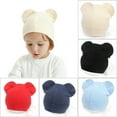 thumbnail image 3 of Naierhg Beanie 1 Set Baby Hat Mittens Dual Ears Stretchy Thicker Soft Cozy Keep Warm Solid Color Autumn Winter Infant Boys Girls Cap Gloves for OutdoorRed, 3 of 8