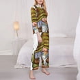 thumbnail image 3 of Pofeuu Fishing Gnome Fisherman Print Womens Pajamas Set Long Sleeve Sleepwear Button Down Nightwear Soft Pj Lounge Sets Button Down Pajamas Women-XX-Large, 3 of 7